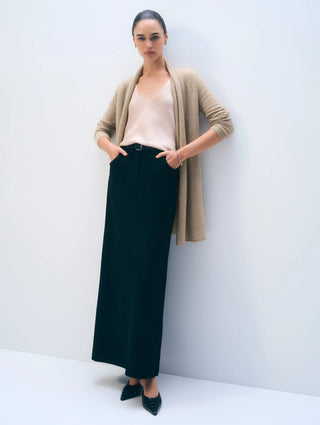 Cashmere Trapeze Cardigan in Taupe Heather