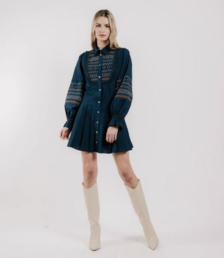Walton Mini Dress in Pagent Blue