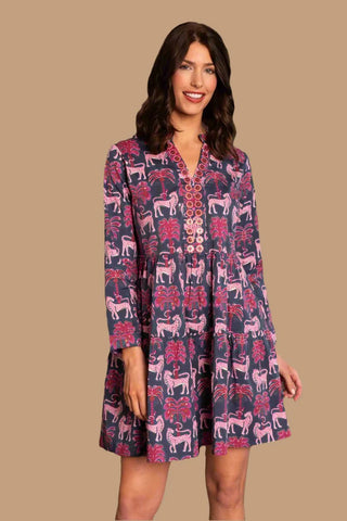 Abigail Dress in Mulberry Rainforest