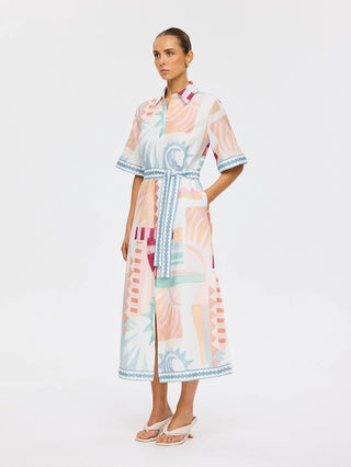 Yali Midi Dress in Pink