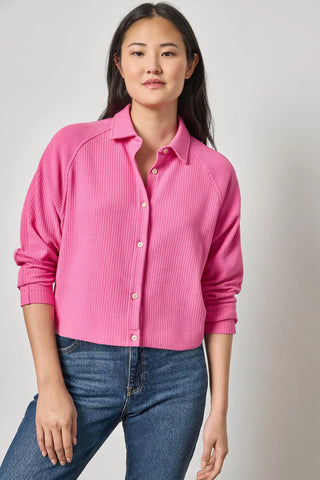 Easy Raglan Button Down in Dahlia