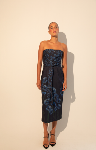 Francesca Midi in Garden Dark Blue
