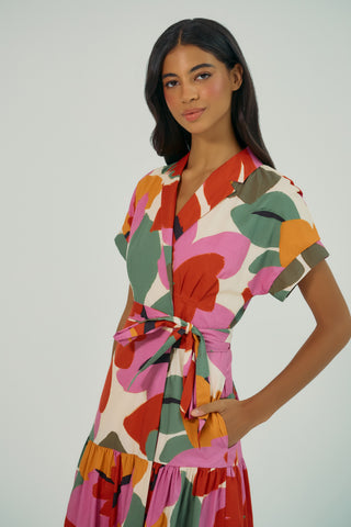 Overland dress in Ivory/Multi
