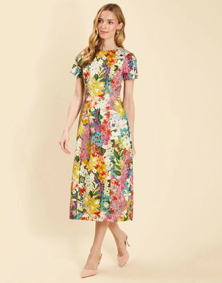 Hampton Convertible Midi Dress in Biscotti Meadows