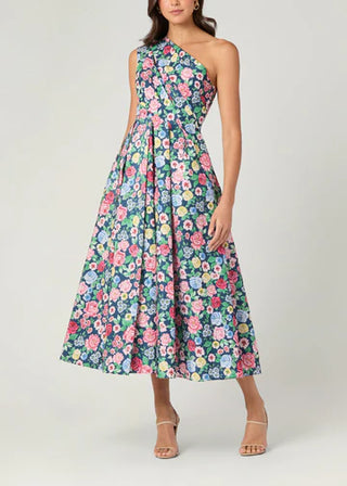 Edina Dress in Navy/Multi