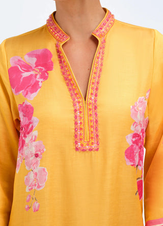 Elise Caftan in Orchid/Melon