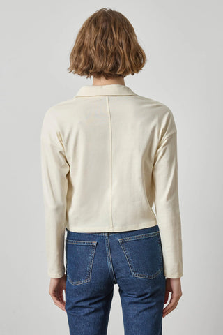 Faux Wrap Collared Top in Rope