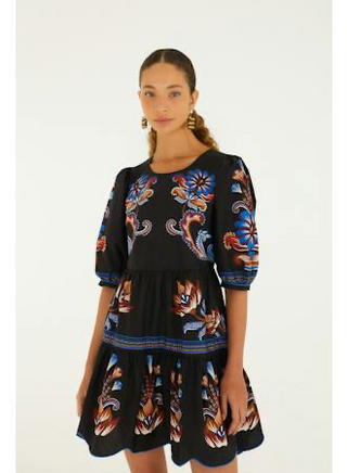 Mini Dress in Energy Floral Black