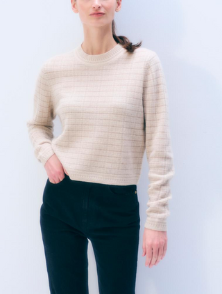 Cashmere Striped Long Sleeve Thermal in Heather Stripe