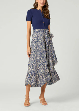 Rayna Dress in Navy/Ivory