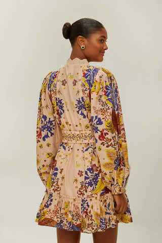 Beauty Bouquet Pink Puff Sleeve Mini Dress