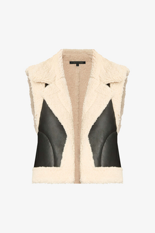 Cove Vest in Cream/Black