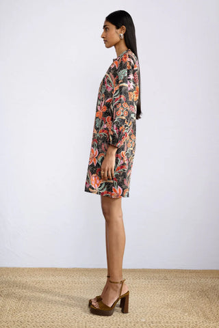 Gianna Dress in Bali Floral Syrah