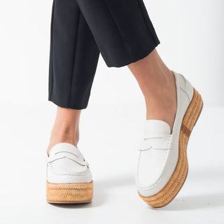 Greta Platform Loafer in Alabaster