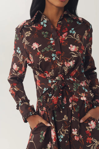 Reney Dress in Brown/Multi