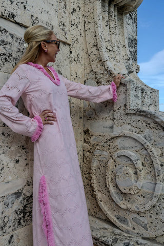 Eyelet Caftan in Blush