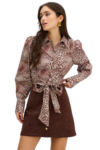 Courtney Top in Brown Cheetah