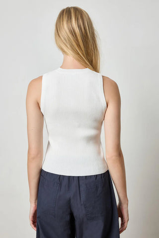 Short Perfect Tank Sweater in White