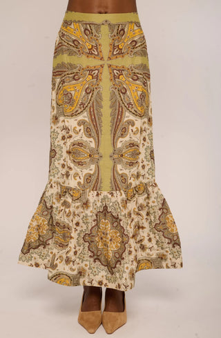 Ava Skirt in Kaleidoscope Scarf Print