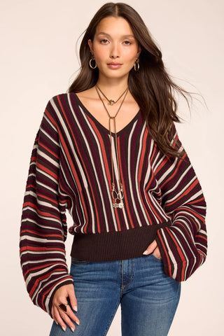 Jane Sweater in Cranberry Stripe