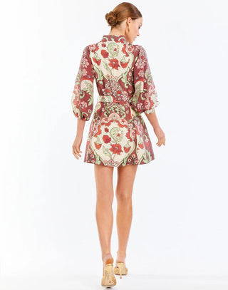 Valencia Mini Dress in Jardin Rose