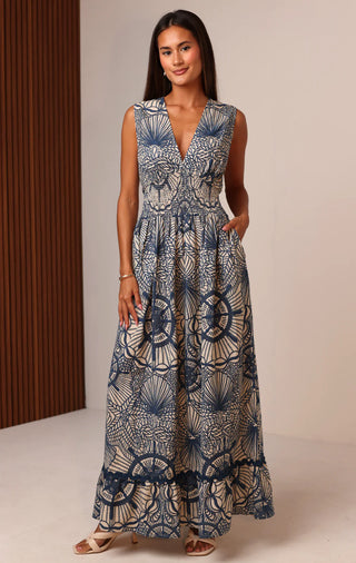 Gracie Maxi Dress in Anchors Away