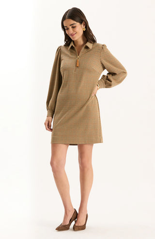 Melanie Knit Houndstooth Dress