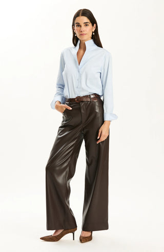 Natalie Sateen Shirt in Blue