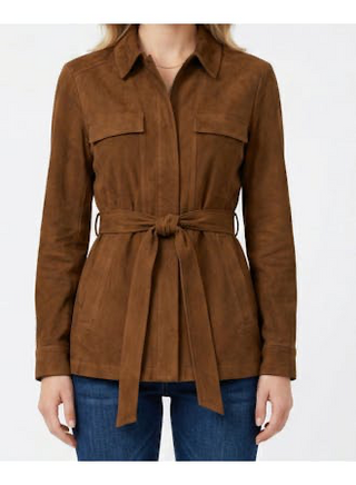 Hannah Suede Jacket in Camel