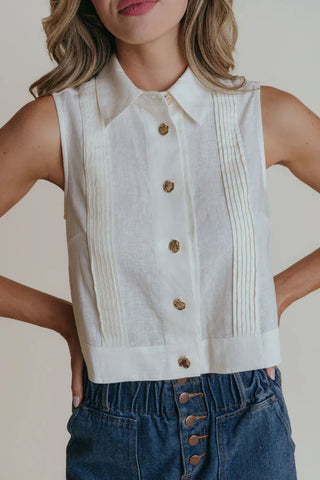 Micah Top in Ivory