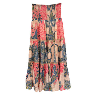 Mandy Maxi Skirt in Beige Pink Floral