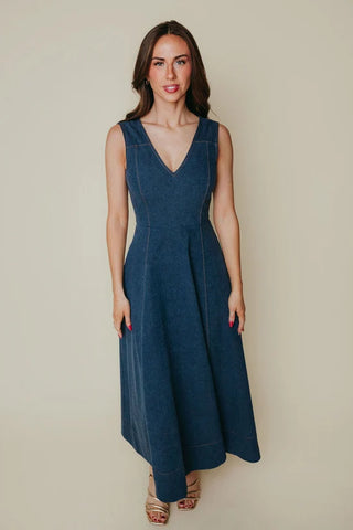 Drew Dress in Dark Denim