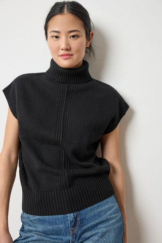 Turtleneck Wedge Sweater in Black