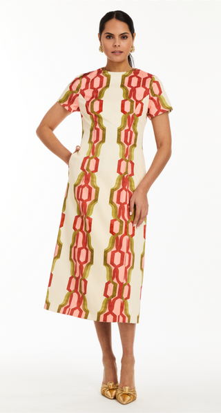 Hampton Convertible Midi in Deco Quatrefoil