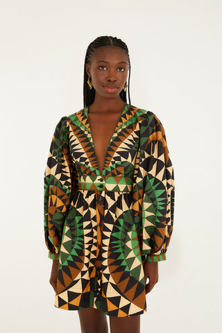Heart Deco Green Mini Dress