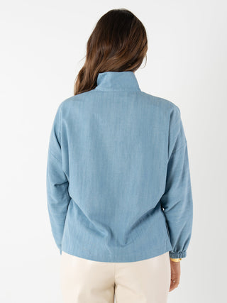 LS Poppy Top in Denim
