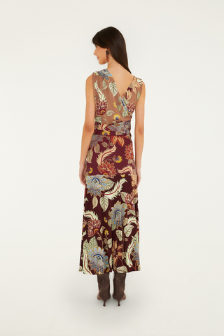 Sleeveless Midi Dress in Delhi Floral Mix