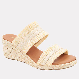 Nori Fringe Wedge In Beige