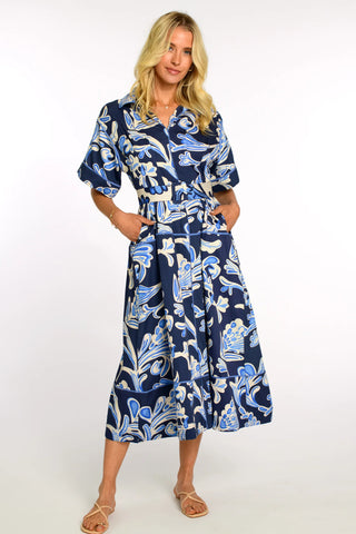 Collins Dress in Grand Entrance Navy
