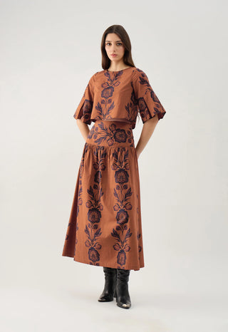 Kara Skirt in Elizabeth Cocoa