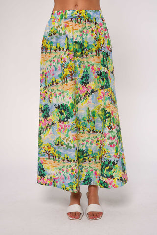 Porto Maxi Skirt in Giverny Garden