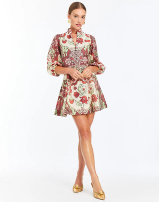 Valencia Mini Dress in Jardin Rose
