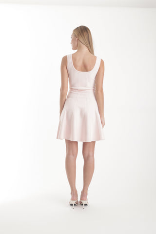 Ivy Knit Mini Dress in Pastel Pink