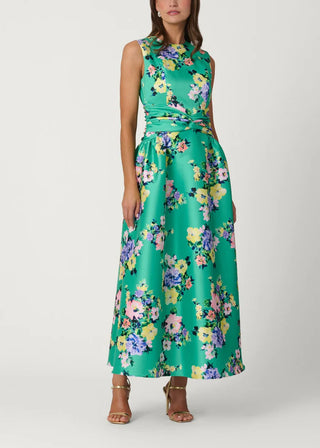 Estrella Dress in Vibrant Green Multi