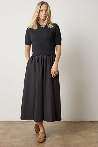 Mixed Media Dress in Black