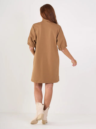 Poppy Dress in Luggage Ponte