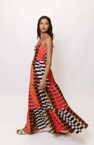 Silvana Dress in Two Tone Stripes