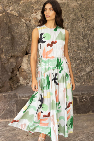 Sleeveless Piped Maxi in Paradiso Petal