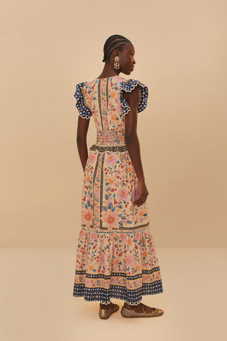 Superbloom Tapestry Cream Maxi Dress