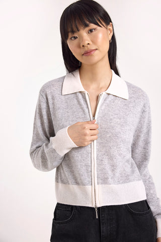 Katy Colour Pop Jacket in Super Grey/Organic White